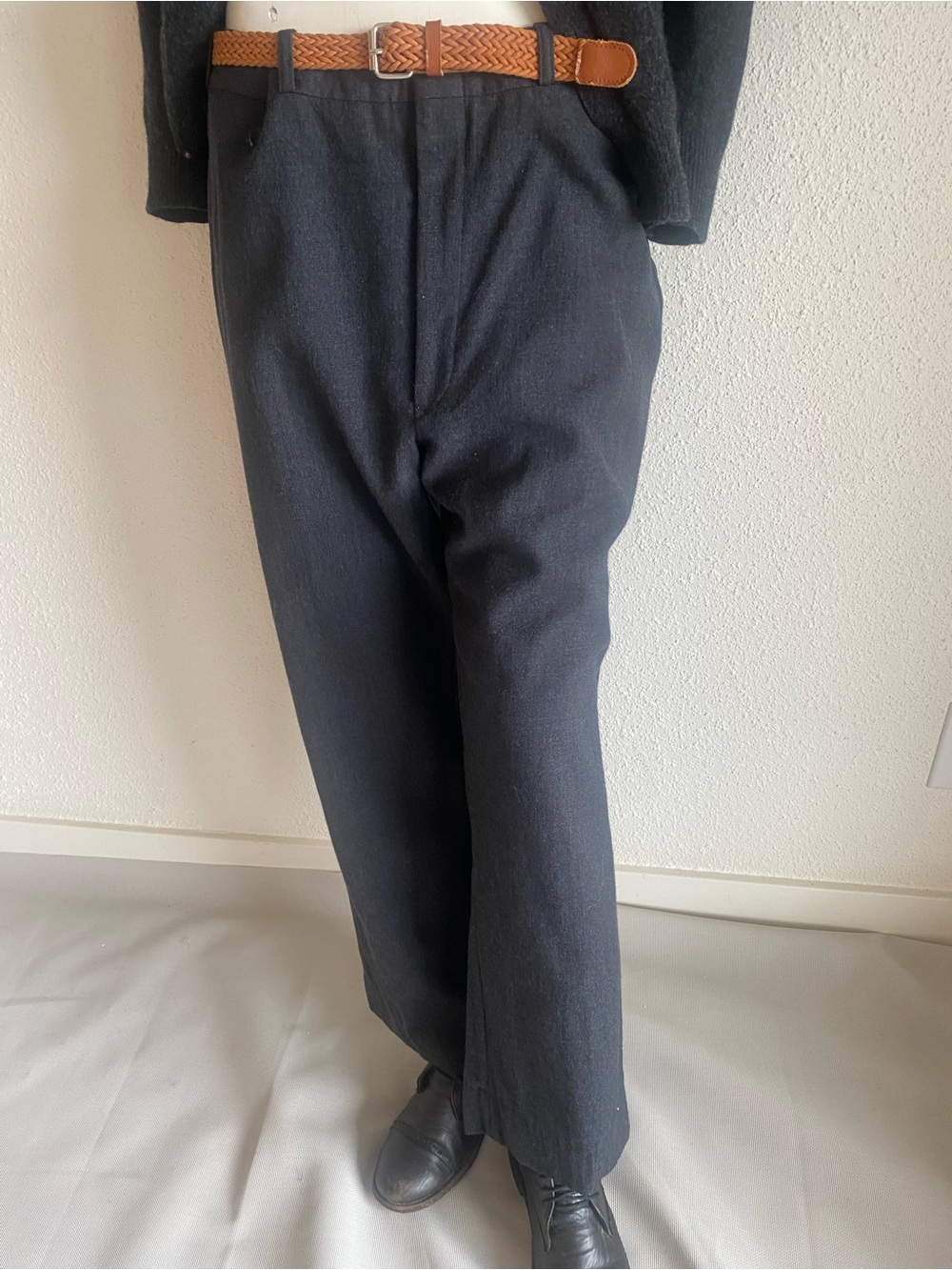 Vintage Wm. H. Leishman 100% Wool Charcoal Dress Pants 42W